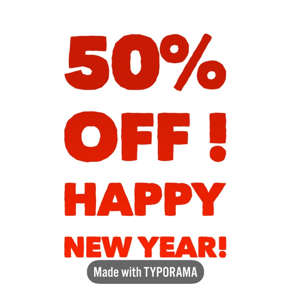 50% Off Happy New Year Sale